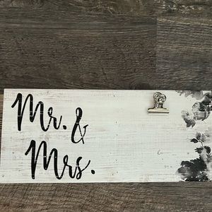 Mr & Mrs Photo Clip Plaque